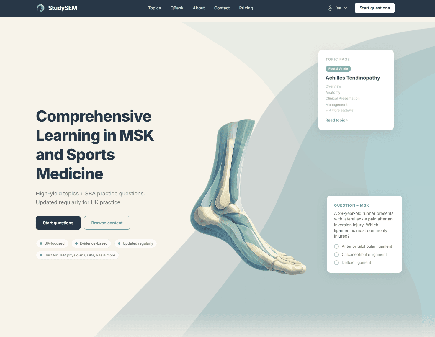 StudySEM — MSK and sports medicine education platform